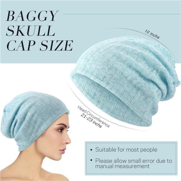 5 Pieces Women\'s Slouchy Beanie Hat Stretch Turban Hats Skull Sleep Scarf main image 5